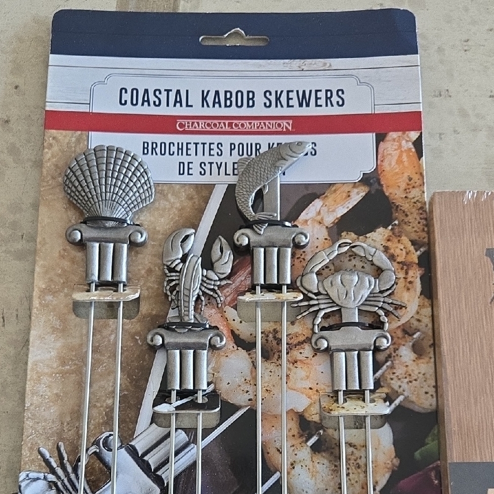 Coastal Kabob Skewers and Cedar Grilling Planks Set NWT - Picture 2 of 8
